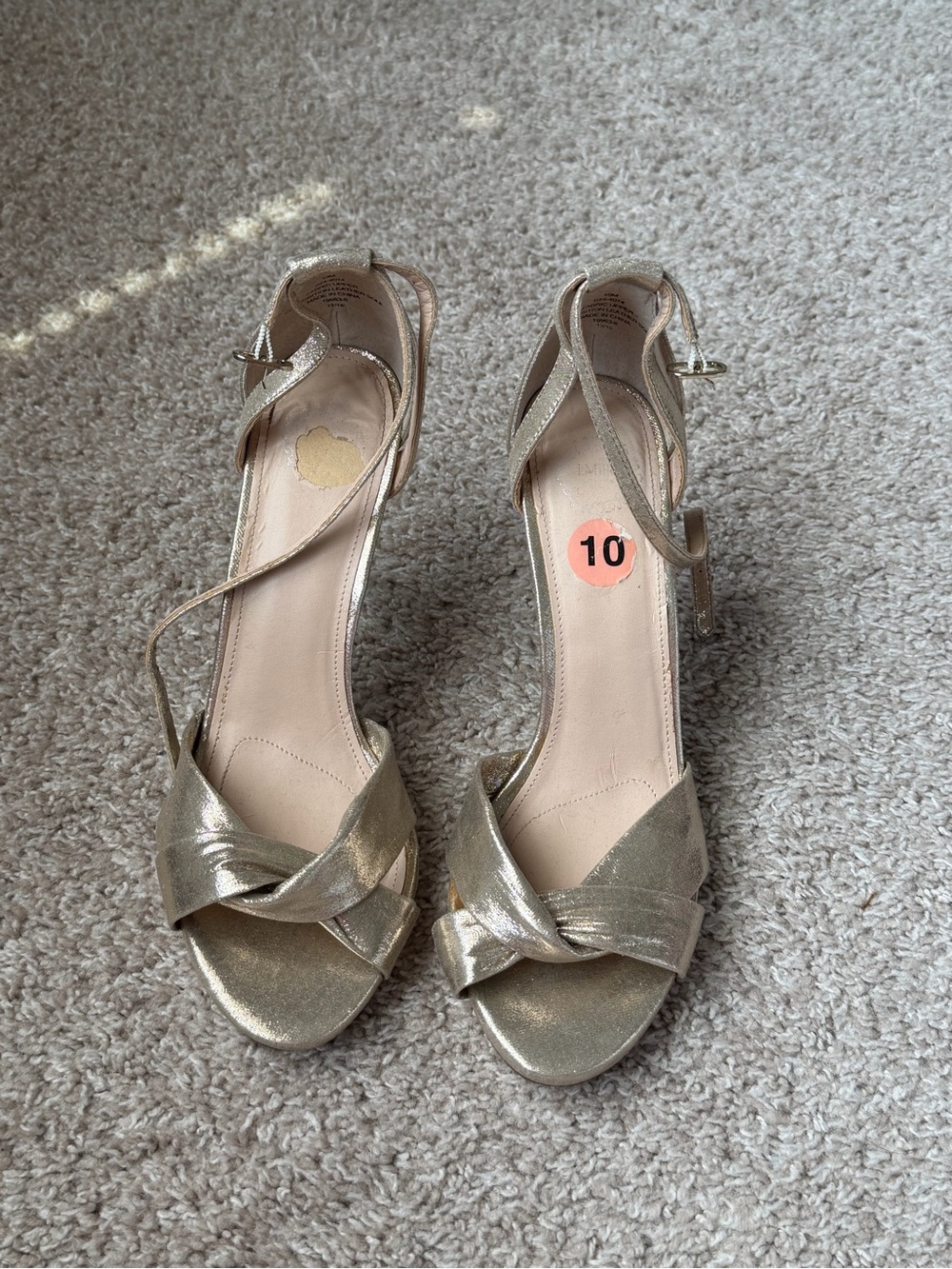Metallic Gold Knotted Strappy Heels for Women